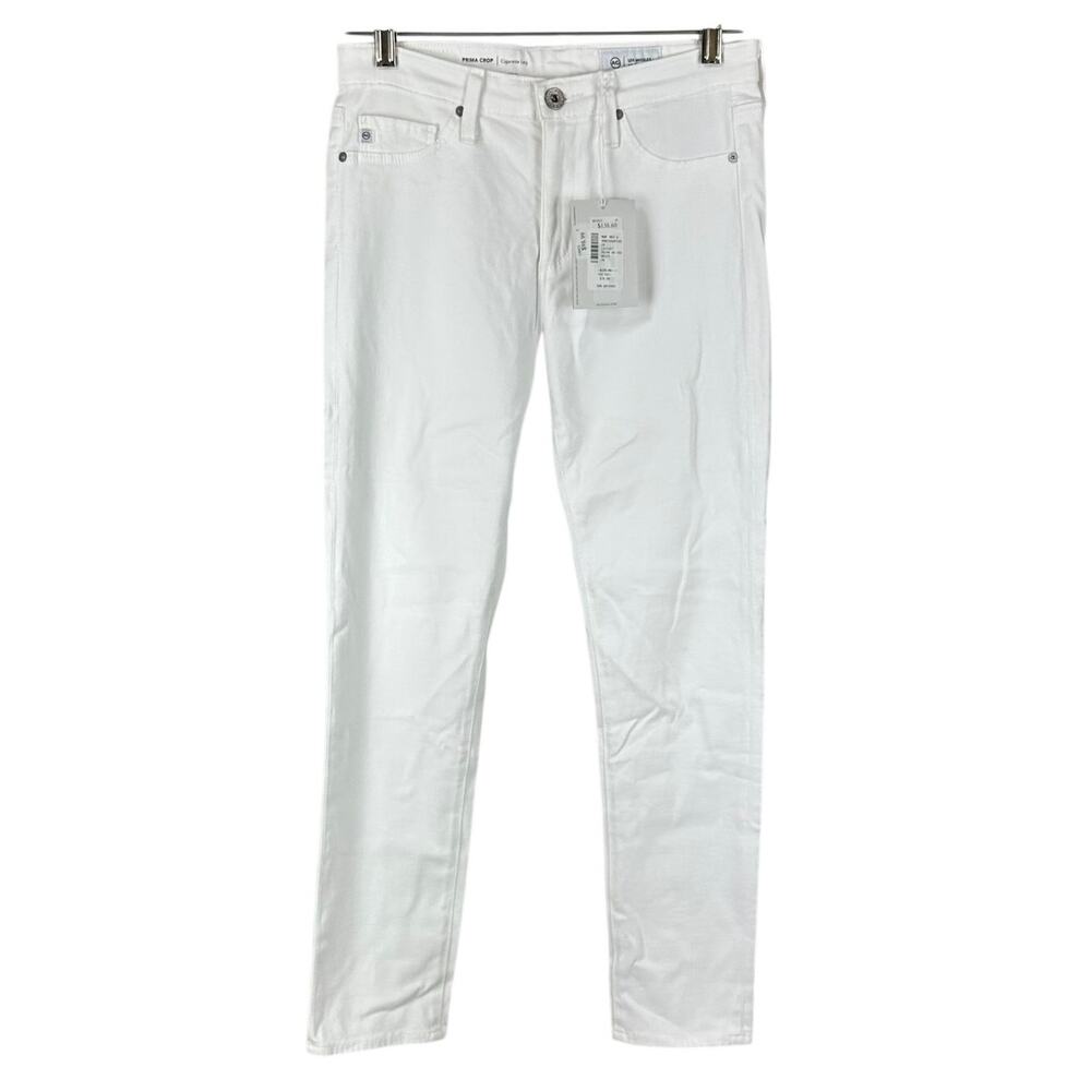 AG Adriano Goldschmied Prima Ankle Jeans Cigarette Leg White Women's Size 26 NWT